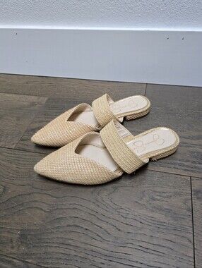 Jessica Simpson Lujane Pointed Toe Jute Mule Slides